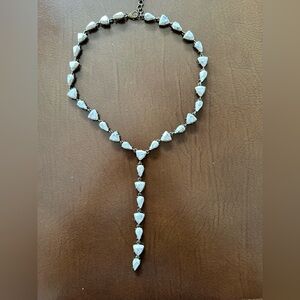 White and black stone chunky necklace